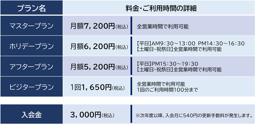 料金のご案内